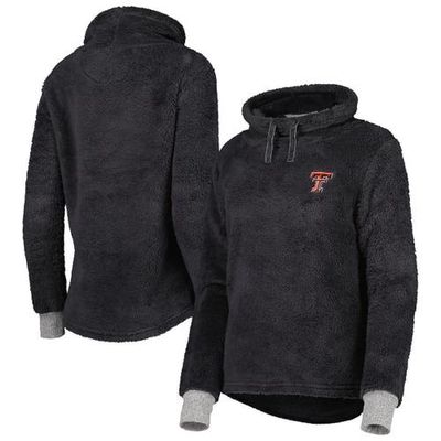 CAMP DAVID Women's Charcoal Texas Tech Red Raiders Fluffy Cowl Pullover