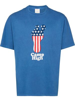 CAMP HIGH Big Foot logo T-shirt - Blue