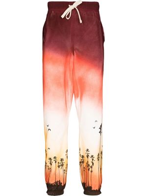 CAMP HIGH sunset-print track pants - Red