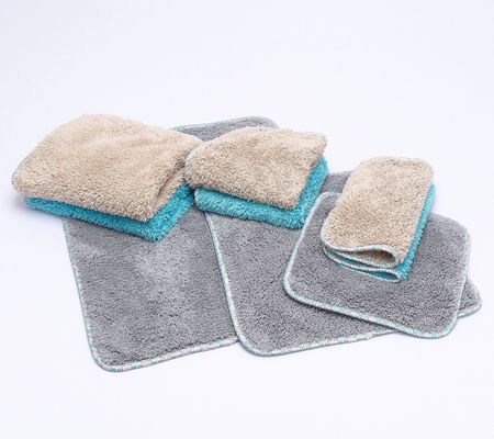 CAMPANELLI 9- pc Puppy Fur Microfiber Towels in 3 Gift Bags