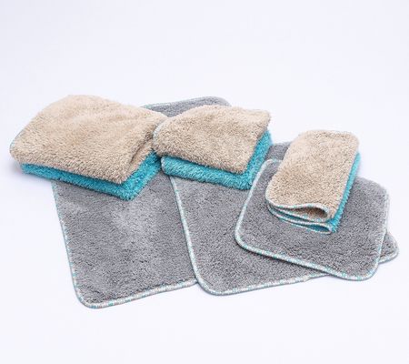 CAMPANELLI 9- pc Puppy Fur Microfiber Towels in3 Gift Bags