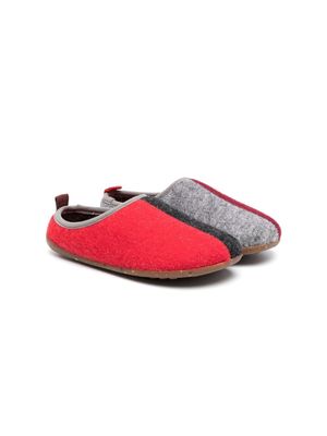 Camper Kids colour-block wool slippers - Grey