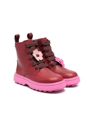 Camper Kids flower-patch detail boots - Red