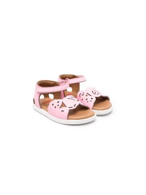 Camper Kids Miko Twins perforated leather sandals - Pink