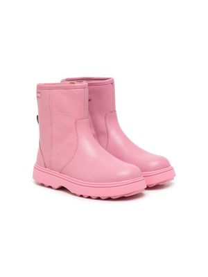 Camper Kids round-toe leather boots - Pink
