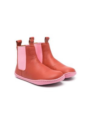 Camper Kids round-toe leather boots - Red