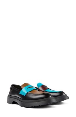 Camper Twins Mismatched Loafers in Black Multi