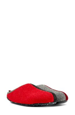 Camper Wabi Mismatched Wool Blend Slippers in Red Multi - Assorted