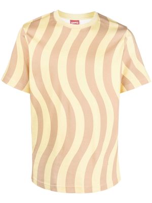 Camper wave-print short-sleeve T-shirt - Yellow