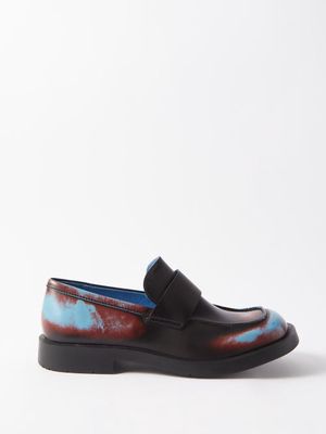 Camperlab - 1978 Square-toe Printed Leather Loafers - Mens - Black Blue