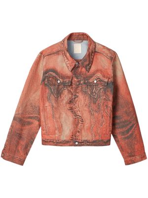 CamperLab abstract-pattern denim jacket - Orange