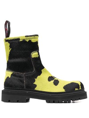 CamperLab cow-print suede boots - Yellow
