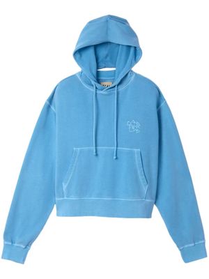 CamperLab logo-embroidered cotton hoodie - Blue