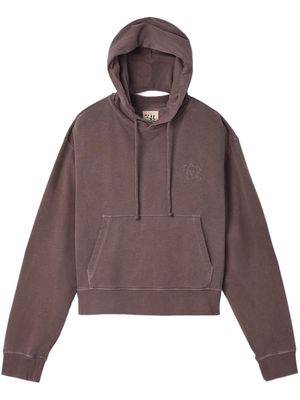 CamperLab logo-embroidered cotton hoodie - Brown