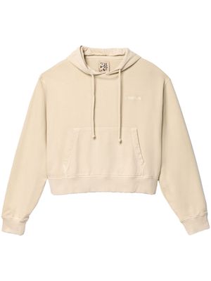 CamperLab logo-embroidered cotton hoodie - Neutrals