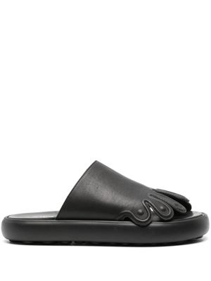 CamperLab Pelotas Flota toes-shaped leather slides - Black
