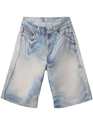 CamperLab swirl-print denim shorts - Blue