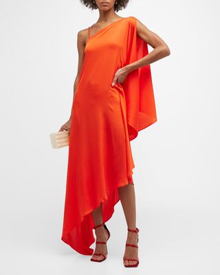 Campsbay Asymmetric Split-Sleeve Maxi Dress