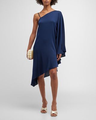 Campsbay Asymmetric Split-Sleeve Midi Dress