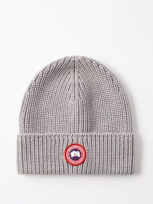 Canada Goose - Arctic Disc Toque Ribbed Wool Beanie Hat - Mens - Light Grey