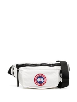 Canada Goose emblem-patch belt bag - White