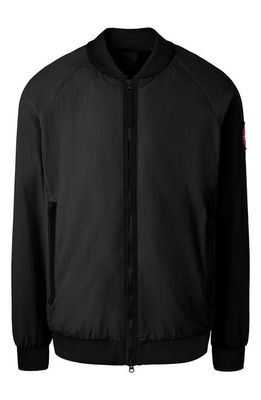 Canada Goose Faber Recycled Nylon Bomber Jacket in Black - Noir
