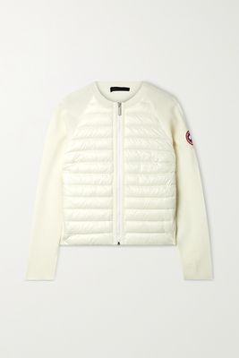 Canada Goose - Hybridge Paneled Wool And Quilted Shell Down Jacket - Cream