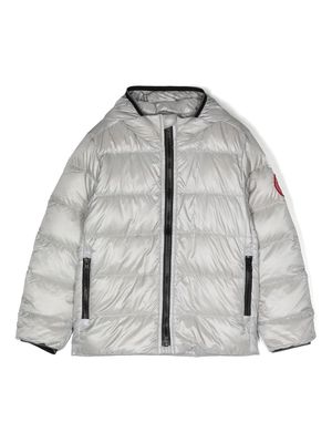 Canada Goose Kids Crofton hooded padded jacket - 200 SILVERBIRCH - BOULEAU ARGENTE