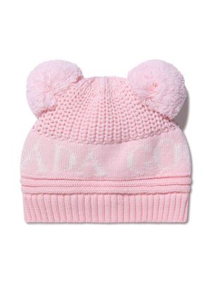 Canada Goose Kids logo-intarsia knitted hat - Pink