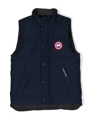 Canada Goose Kids logo-patch down-feather gilet - Blue