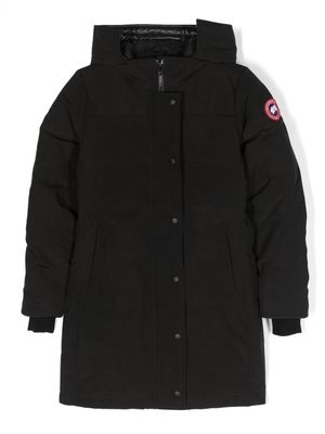 Canada Goose Kids logo-patch hooded padded coat - Black