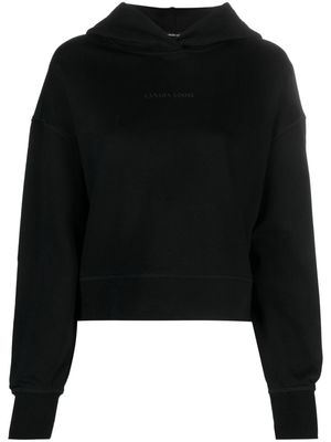 Canada Goose logo-embossed cotton hoodie - Black