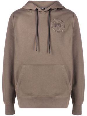 Canada Goose logo-embroidered cotton hoodie - Neutrals