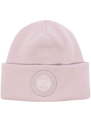 Canada Goose logo-patch cotton beanie - Pink