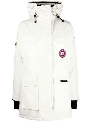Canada Goose logo-patch detail padded coat - White