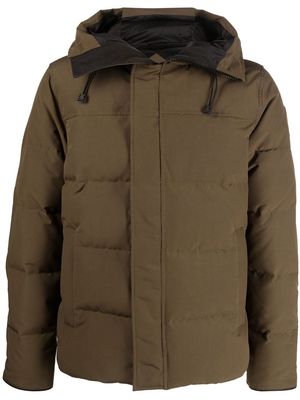 Canada Goose logo-patch hooded down jacket - Green
