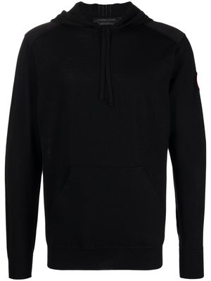 Canada Goose logo-patch wool hoodie - Black