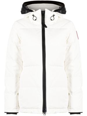 Canada Goose logo-patch zip-fastening coat - White