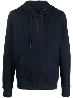 Canada Goose logo-patch zipped hoodie - Blue
