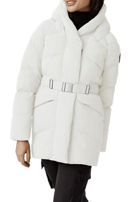 Canada Goose Marlow Belted Down Coat in North Star White