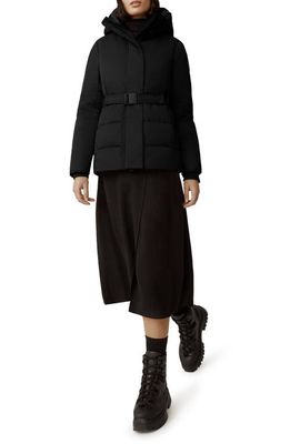 Canada Goose Merritt Water Resistant Recycled Nylon Hooded Down Jacket in Black - Noir