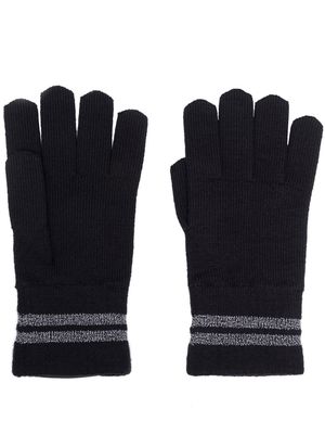 Canada Goose metallic-stripe merino-knit gloves - Black