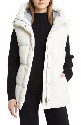 Canada Goose Rayla Belted Hooded Water Repellent 750 Fill Power Down Vest in North Star White