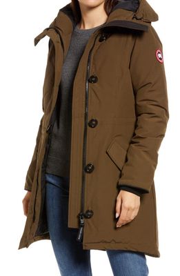 Canada Goose Rossclair Water Resistant 625 Fill Power Down Parka in Military Green - Vert Militair
