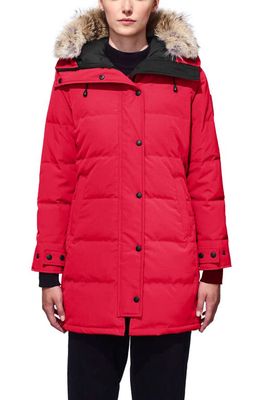 Canada Goose Shelburne Fusion Fit Genuine Coyote Fur Trim Down Parka in Red