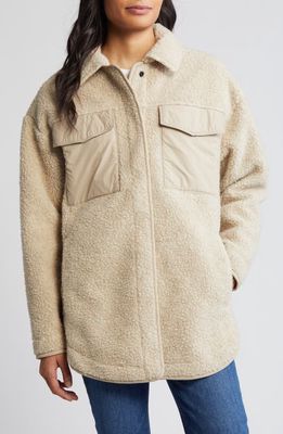 Canada Goose Simcoe High Pile Fleece Shacket in Light Tan-Tan Clair