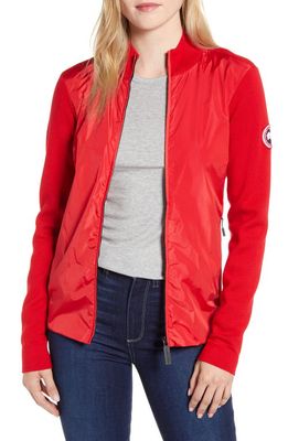 Canada Goose Windbridge Zip Front Sweater Jacket in Red