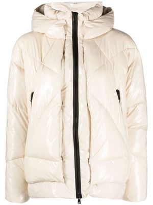 Canadian Club Eugenie high-shine quilted hooded jacket - Neutrals