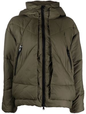 Canadian Club panelled padded hooded jacket - Green