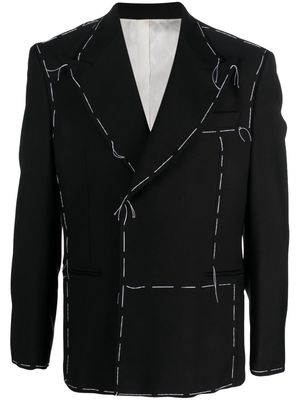 CANAKU decorative-stitching blazer - Black